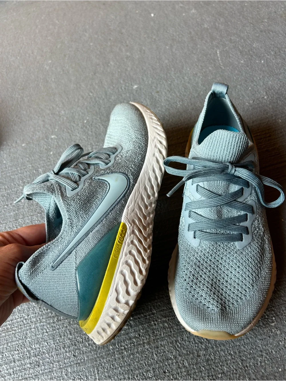 Nike Women’s Athletic Sneakers in Teal with Yellow Accent like new